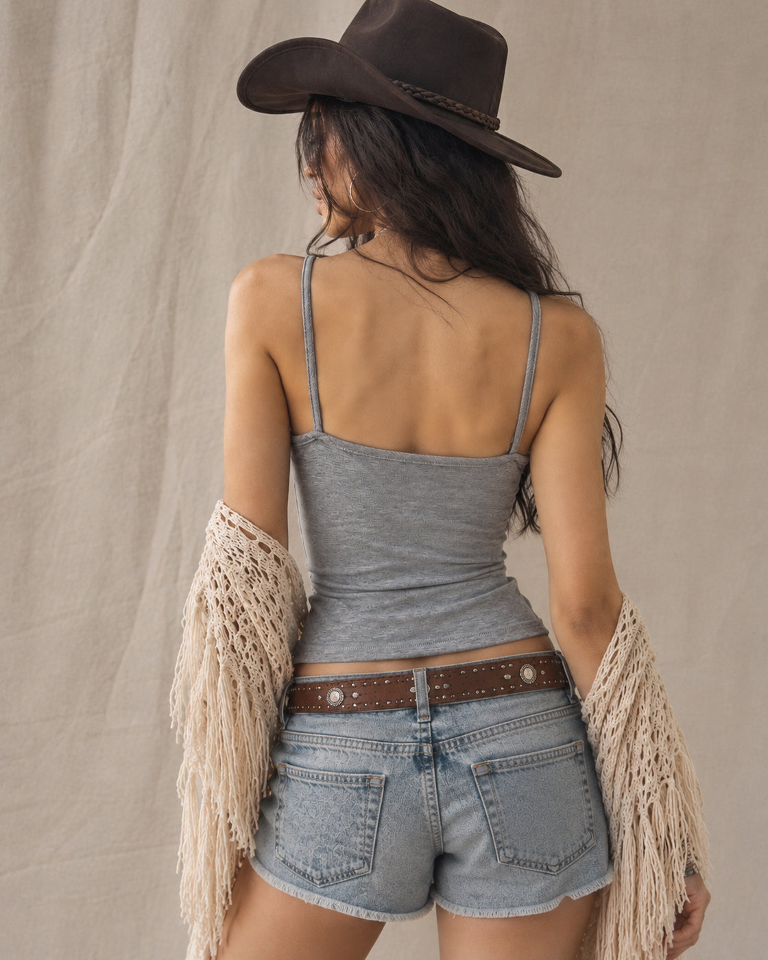 CROSS MY HEART CROSSFRONT GREY TOP