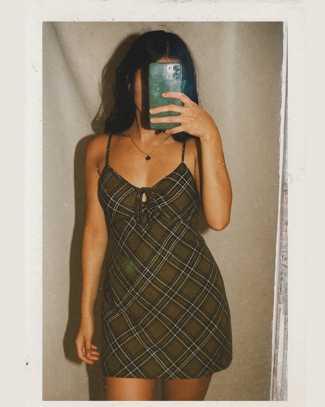 PERFECT FOR ME PLAID SLIP DRESS