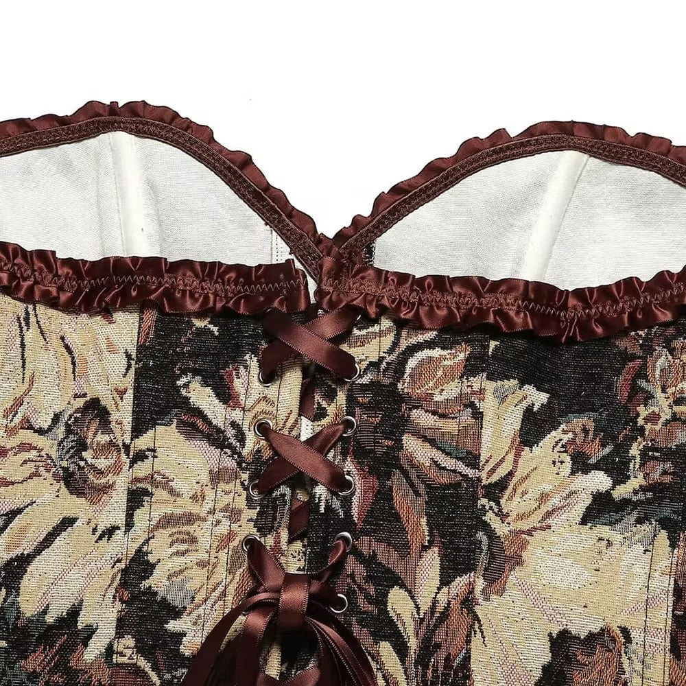 ALMOST LOVE BROWN JACQUARD CORSET