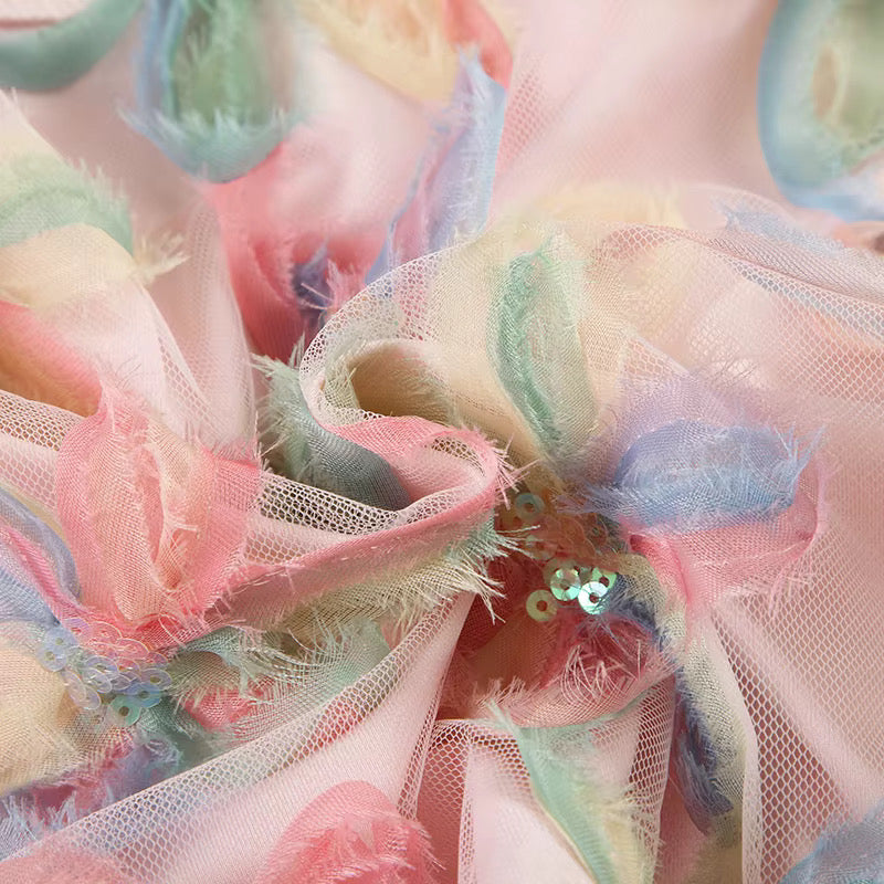 SUGAR GIRL APPLIQUE PASTEL MINI SKIRT