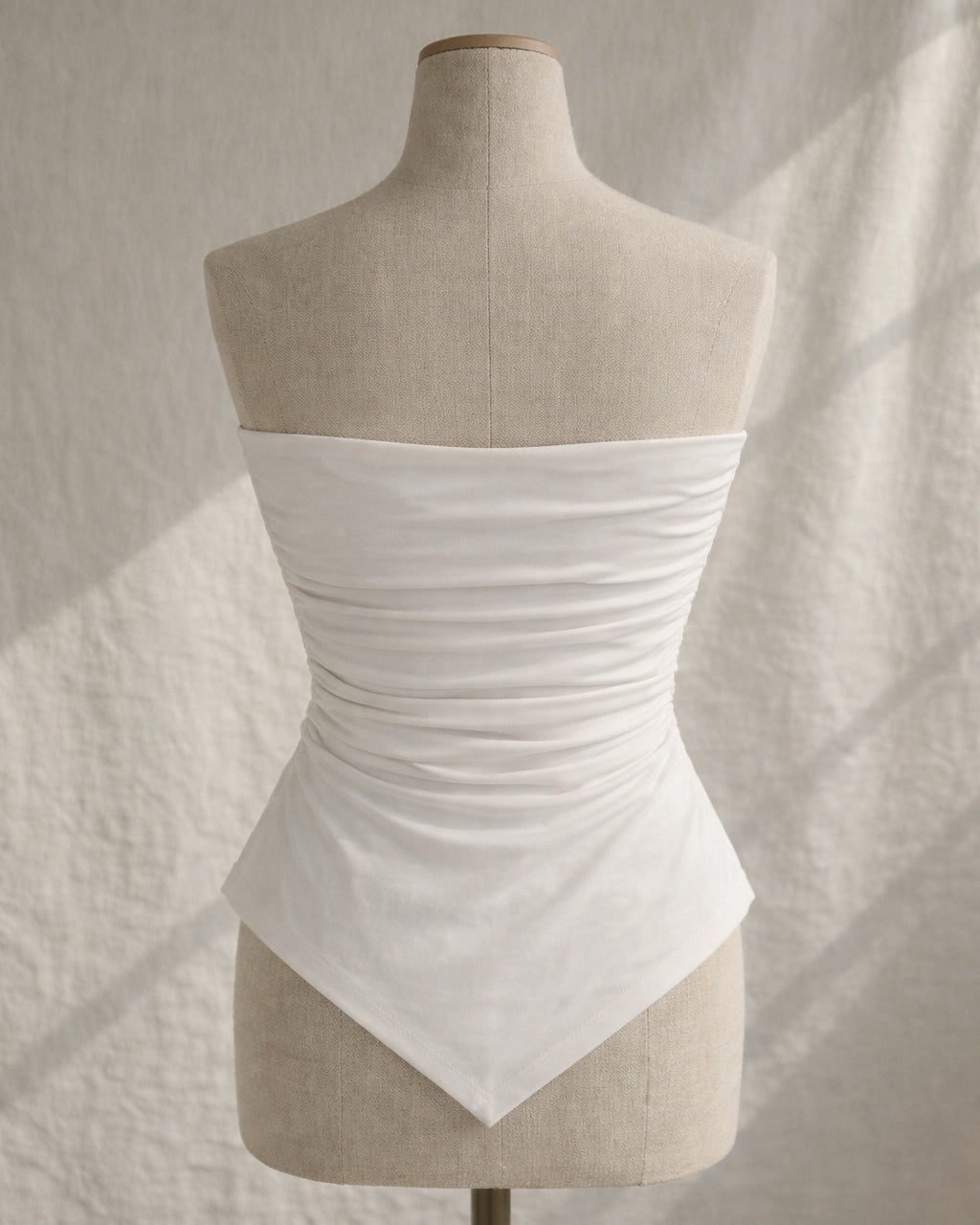 CANYON SOUL PADDED SEQUIN ASYMMETRICAL WHITE BANDEAU TOP