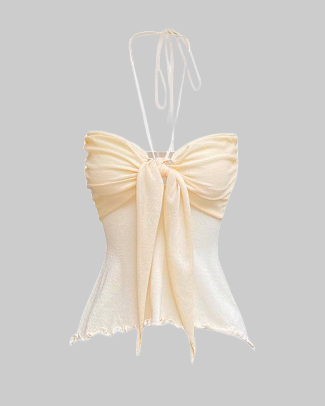 PORTO DREAMS YELLOW BOW TIE-UP TOP