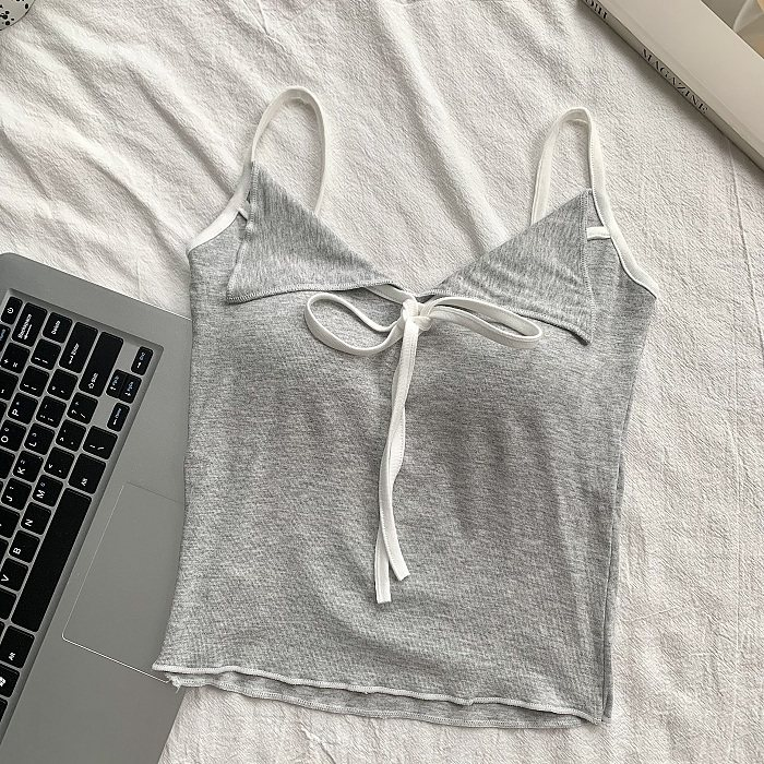 NEVER FRIENDS GREY CAMI TOP