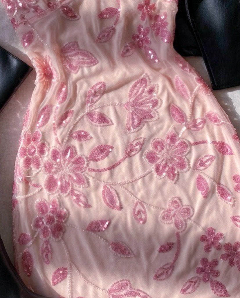 REV UP EMBROIDERED CROSSBACK DRESS