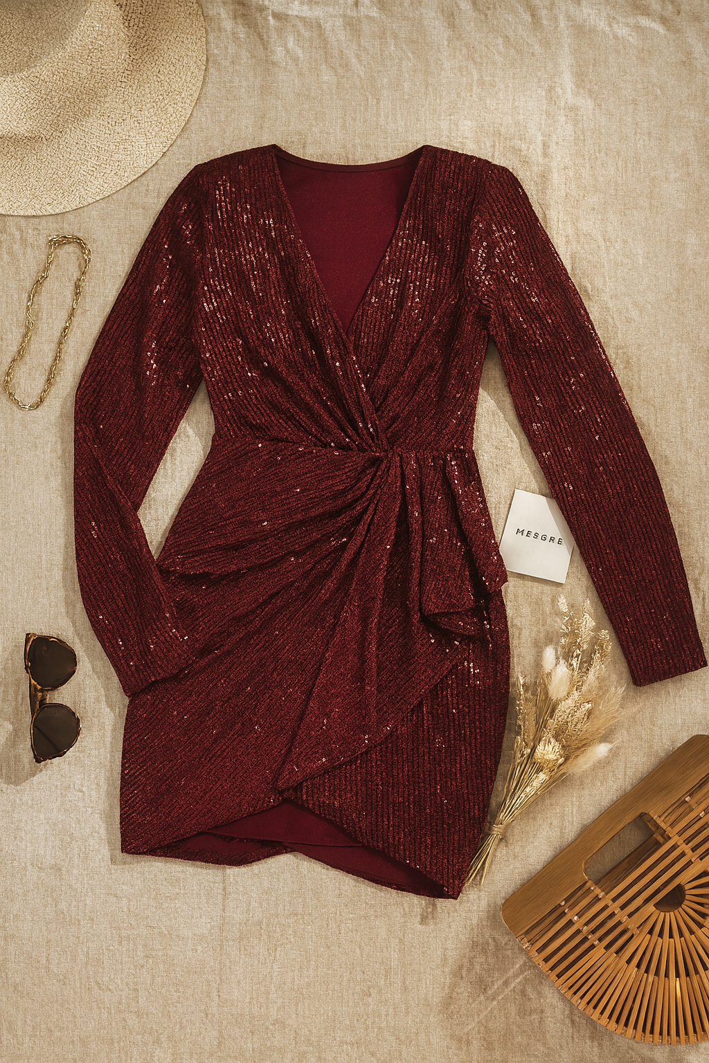 DIVINE RULER RED SEQUIN DRESS