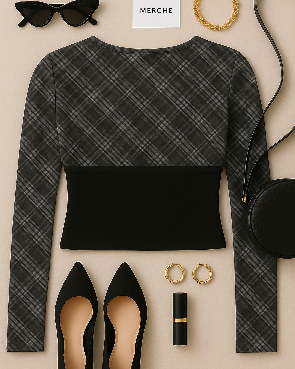 DAY WITH ME PLAID TOP