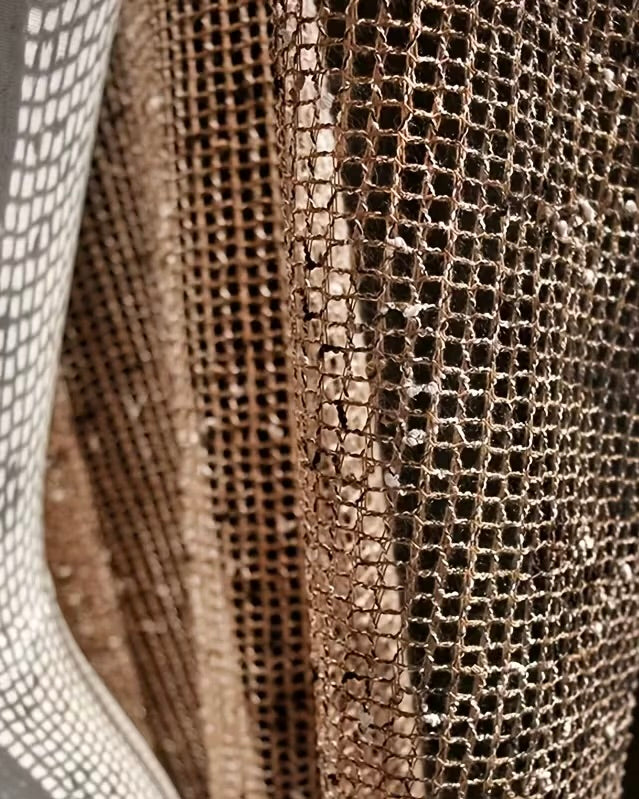 HELLO SERENA LUXE SEQUIN EMBELLISHED KNITTED BROWN TOP