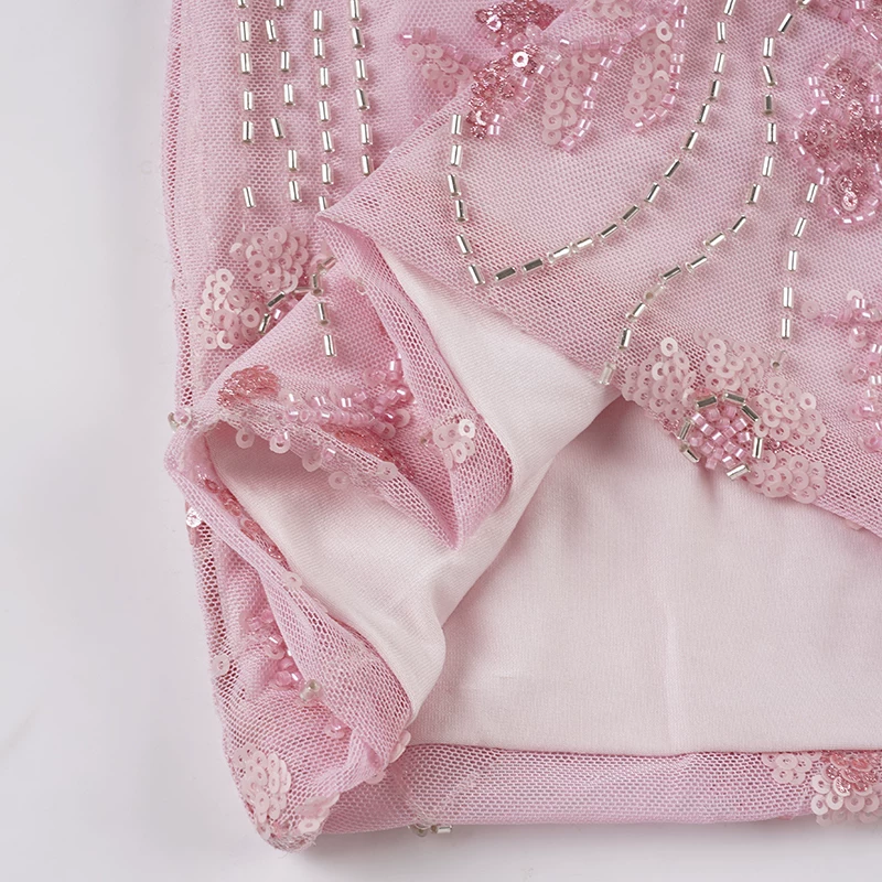ONCE IN A LIFE TIME EMBROIDERED PINK MINI SKIRT