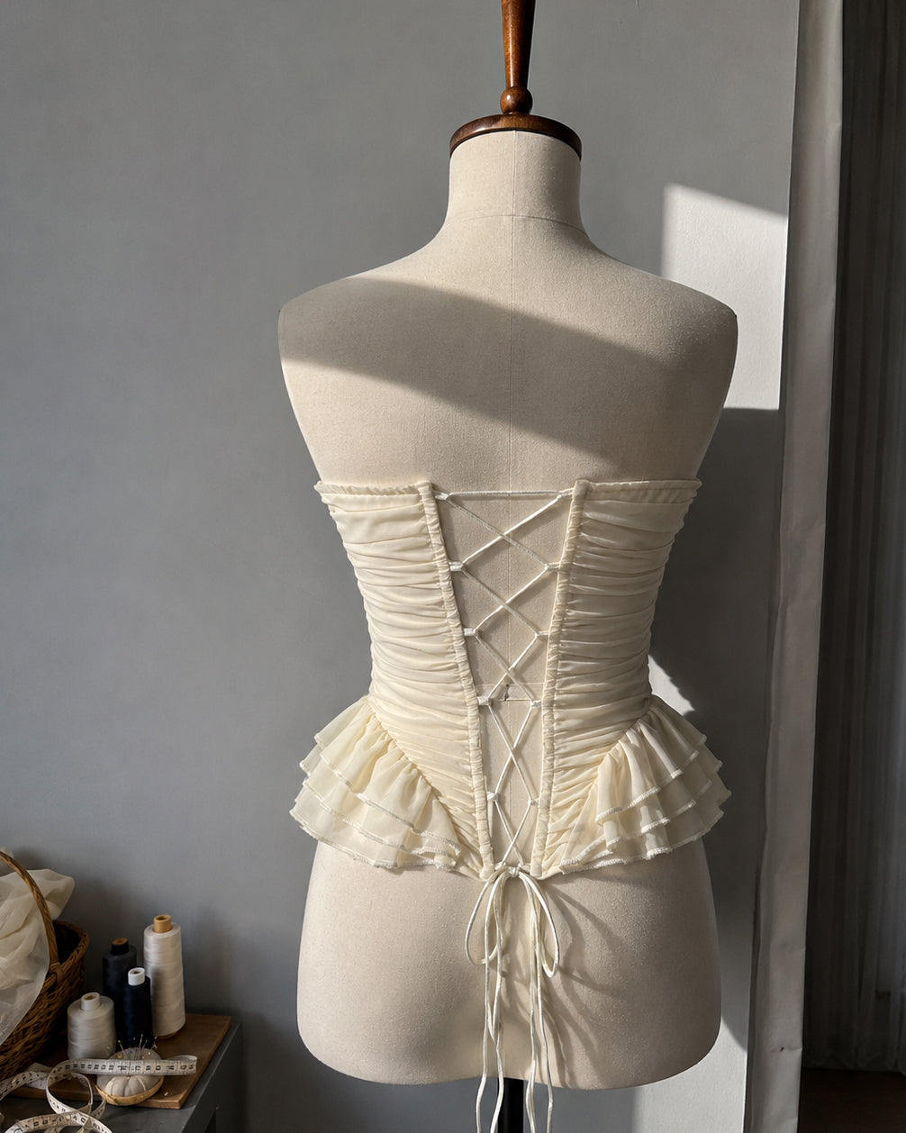 FROM A SITCOM RUFFLE AND LACE TRIM LUXE CORSET