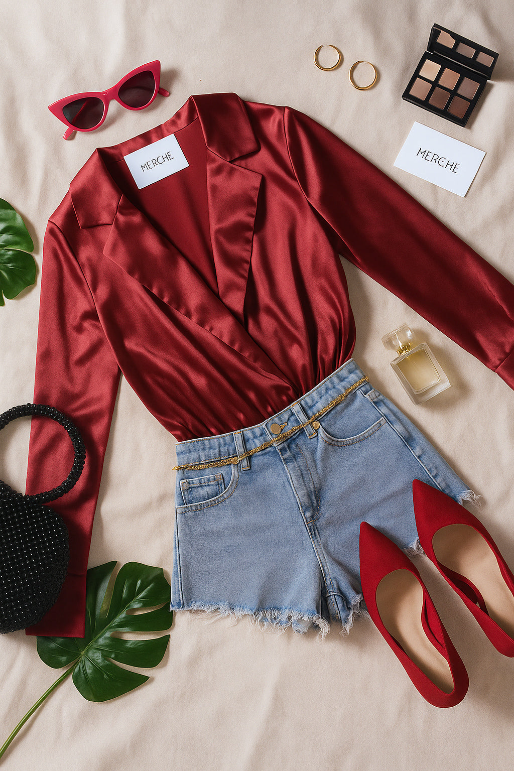 SANGRIA HOUR SATIN BODYSUIT