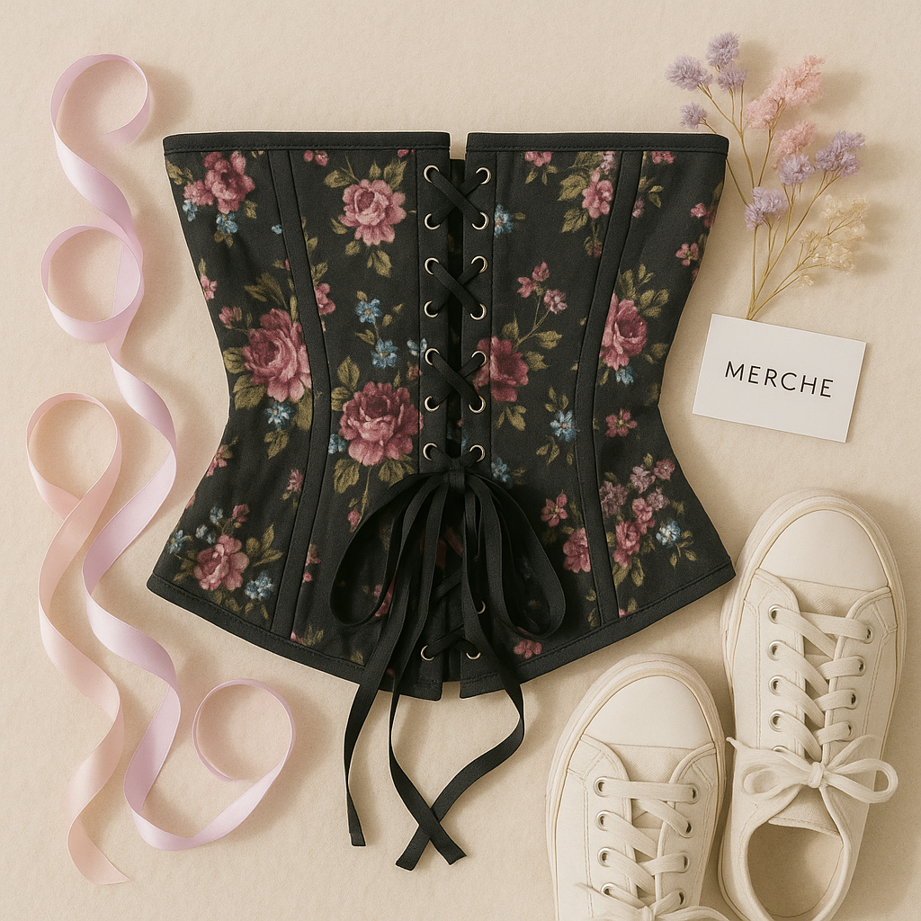 AFTER MIDNIGHT FAUX DENIM CORSET