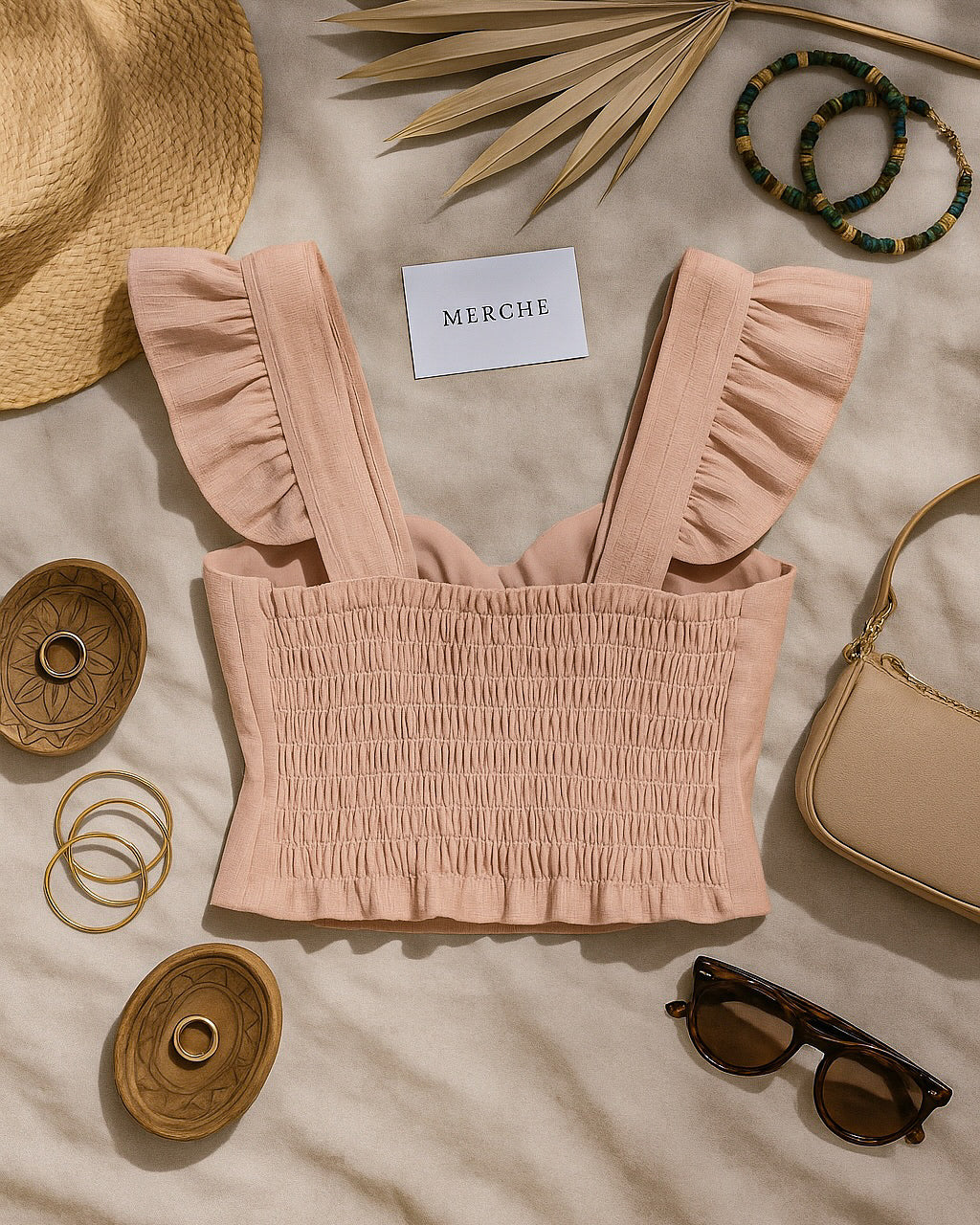 CALM SPELL PADDED DUSTY PEACH TOP