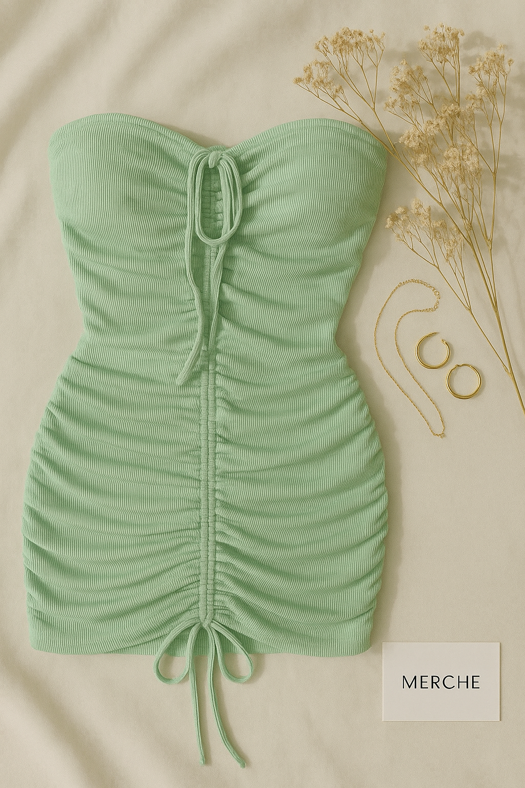 MAKE A WAY MINTY BANDEAU DRESS