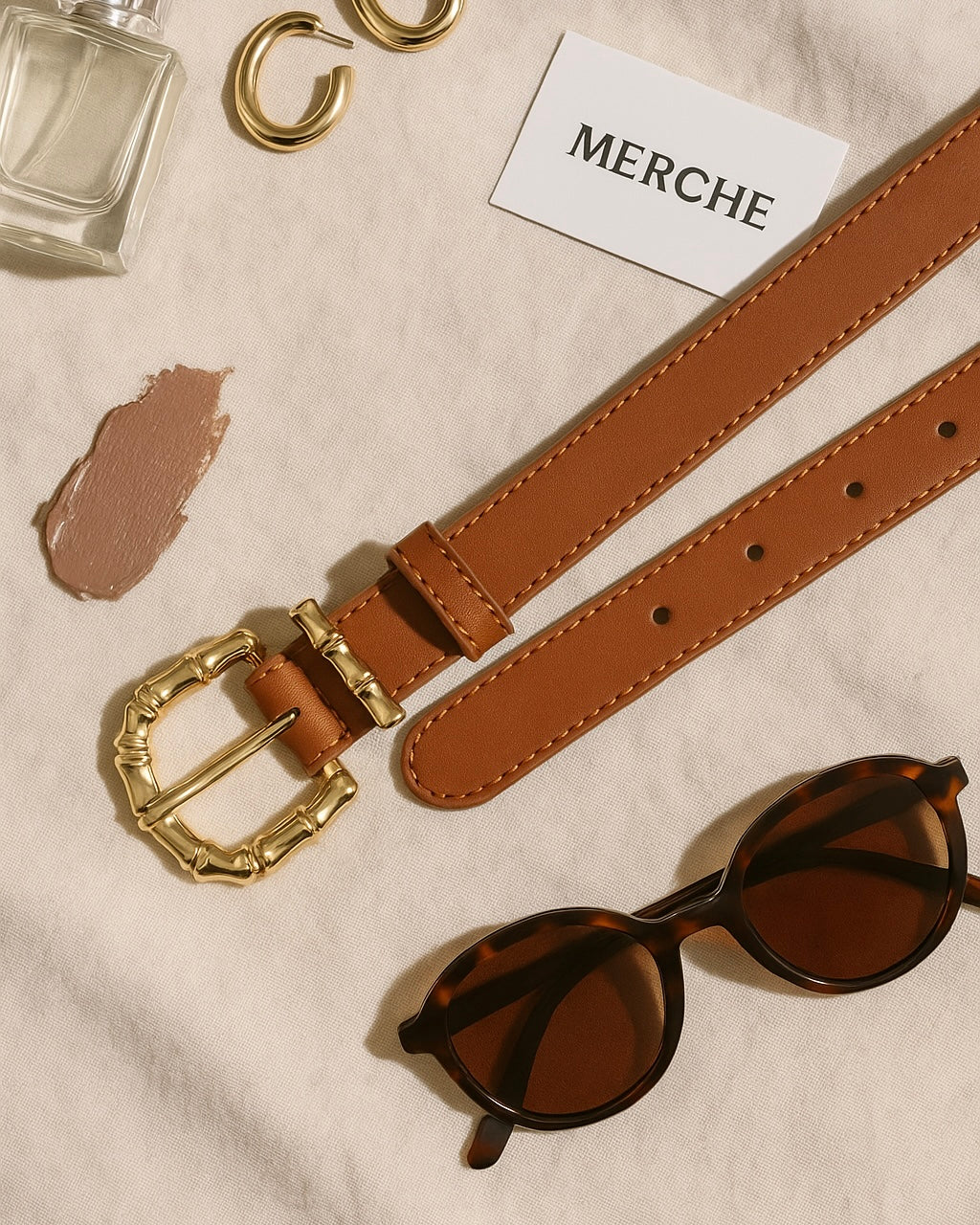BUCKLE CRUSH TAN BELT