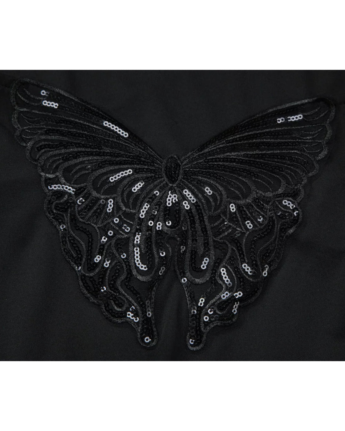 JUST THAT GIRL APPLIQUE EMBELLISHED HALTERNECK BLACK DRESS