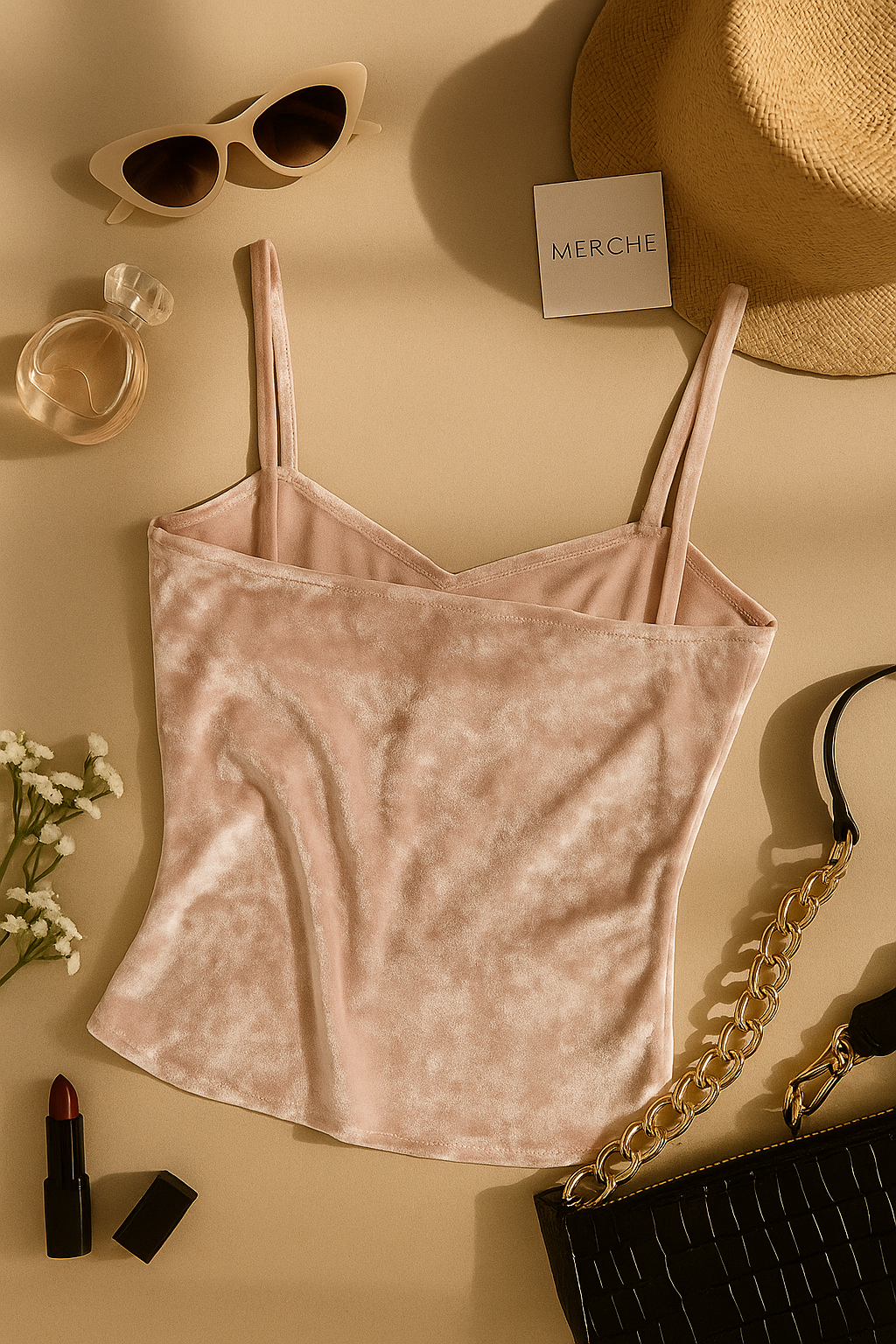 MY SECRET VELOUR CAMI TOP