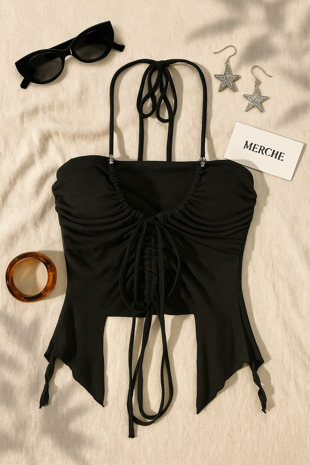 MYSTIC HOUR HALTERNECK TIE-UP TOP