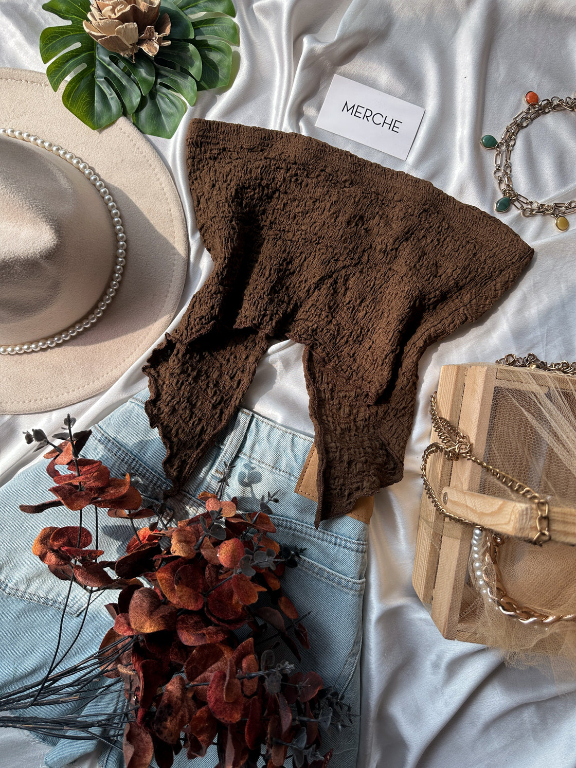 WHATEVER YOU WANT BROWN TWISTED BANDEAU TOP