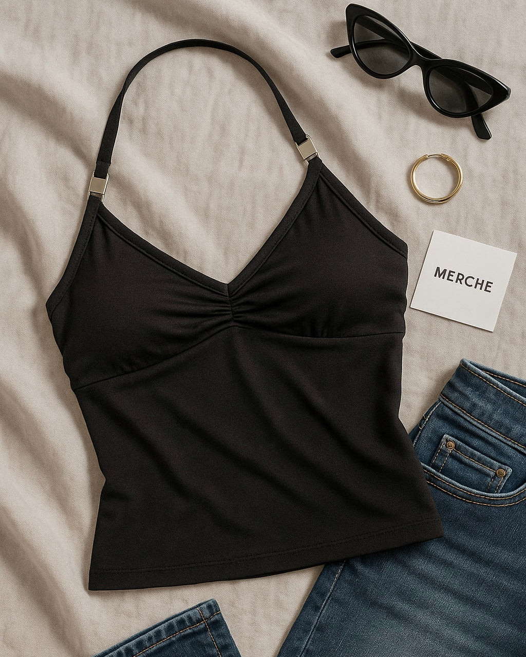 URBAN CORE BLACK HALTERNECK TOP