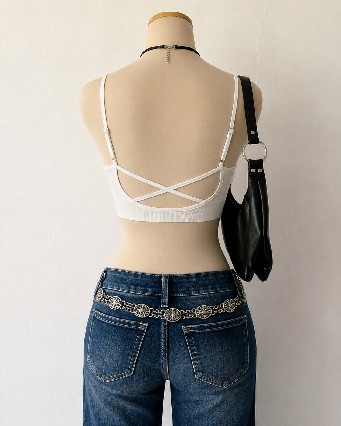 TOXIC EX PADDED CROSSBACK BRALETTE WHITE TOP
