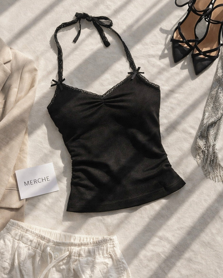 THAT ONE FRIEND BLACK HALTERNECK TOP