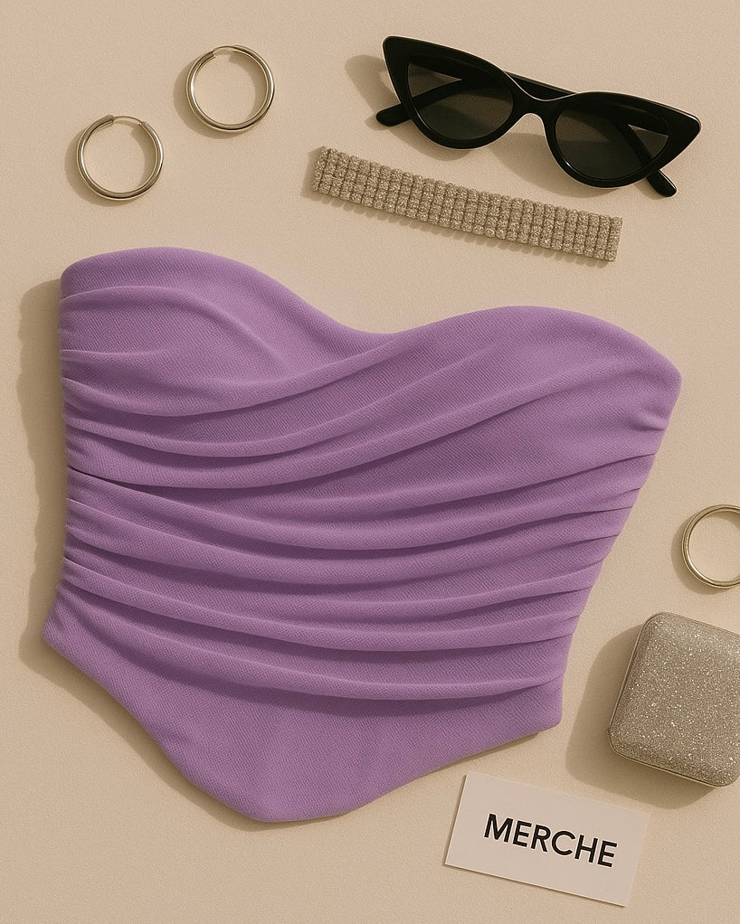 POISE PLEASE MESH BONING LUXE LILAC CORSET