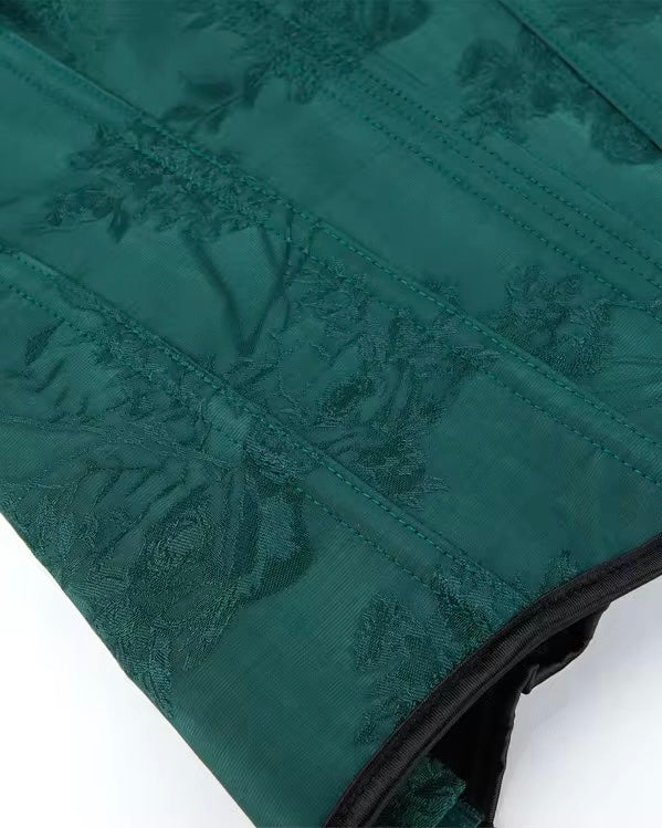 CALL HER ROYALTY PEARL DETAIL LUXE EMERALD CORSET