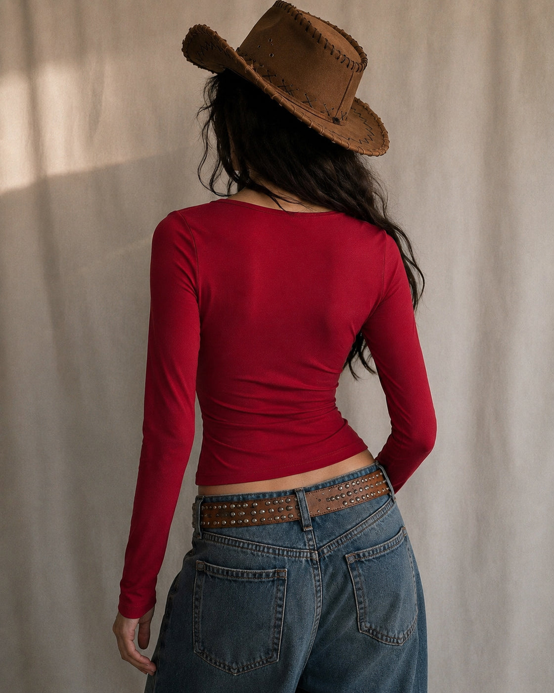 LEFT NO CRUMBS TWISTED RED TOP