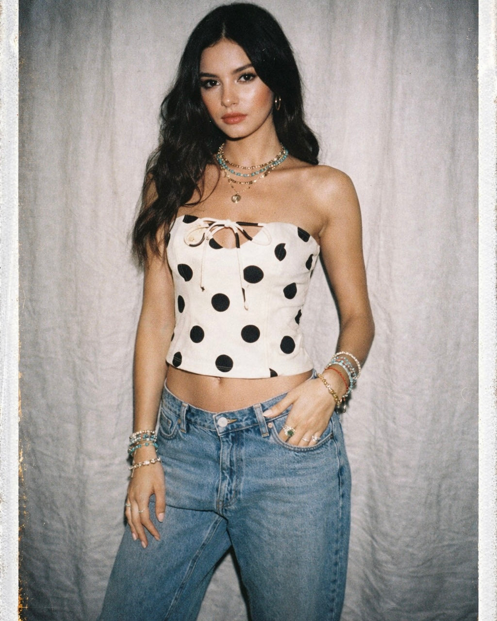 WORSHIP ME POLKA LUXE BANDEAU TOP