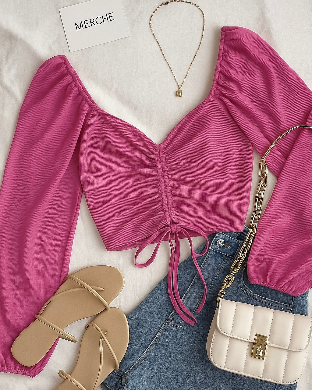 MISS ESCAPE PINK RUCHED TOP