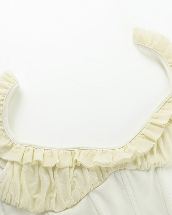 AUTUMN MORNING IVORY RUFFLE TOP
