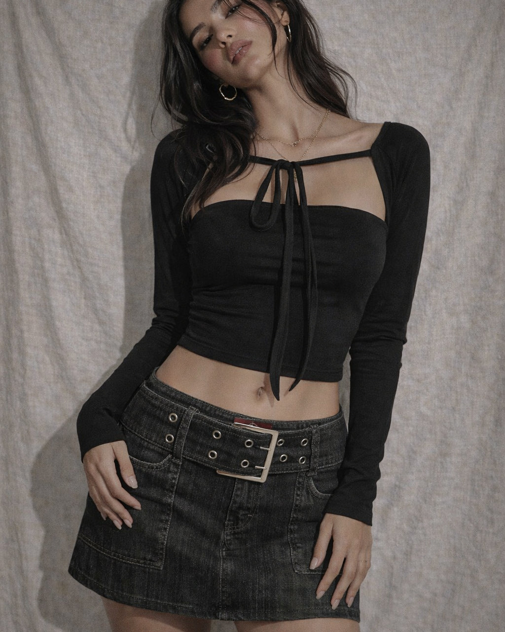 OFF SCRIPT TWO-PIECE BLACK TOP