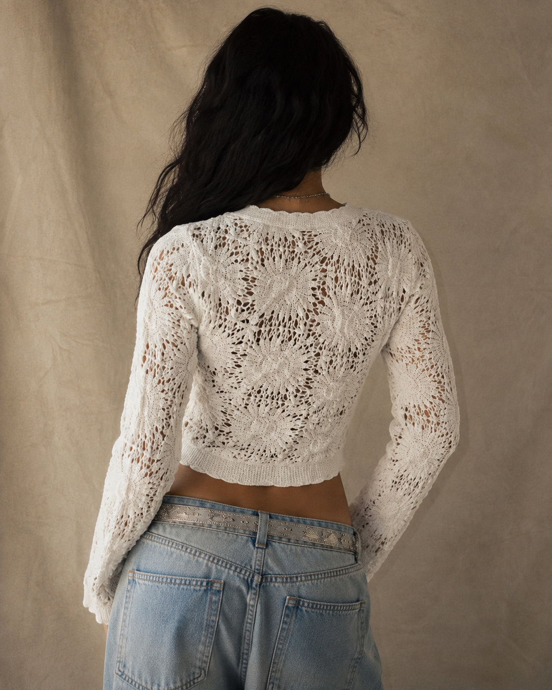 UNIVERSAL RULES CROCHET CREAM TOP