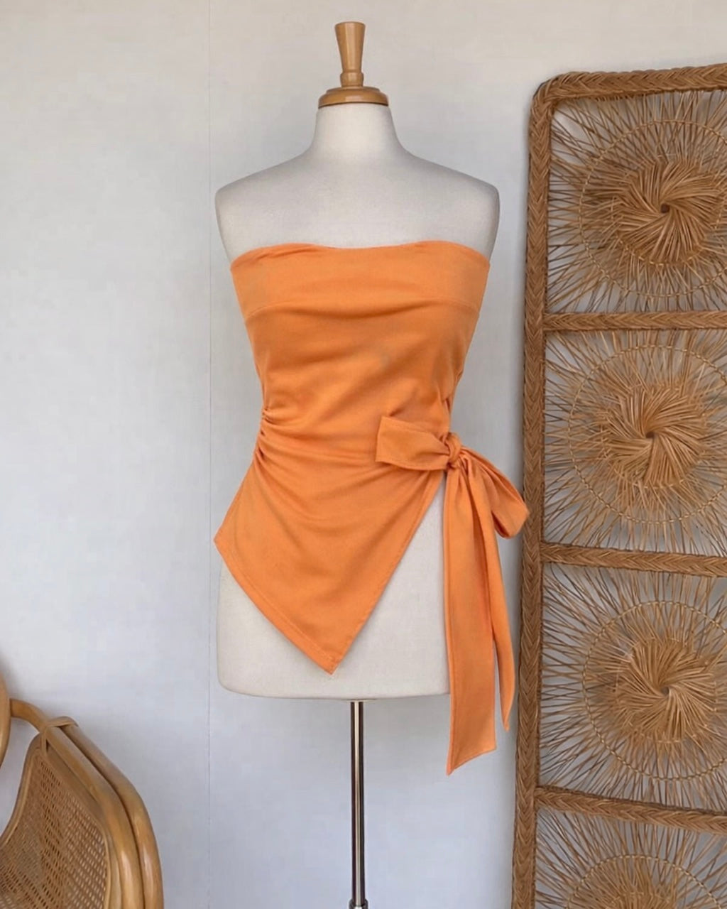 SLIGHTLY TOXIC PADDED BOW-TIE ASYMMETRICAL TOP