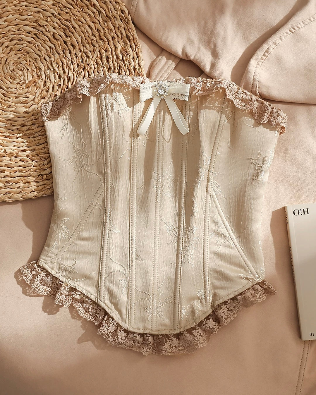 BOW DOWN LUXE BEIGE CORSET