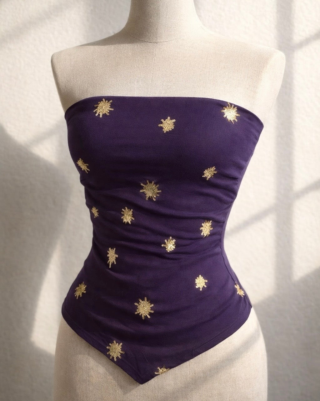 CANYON SOUL PADDED SEQUIN ASYMMETRICAL BANDEAU TOP