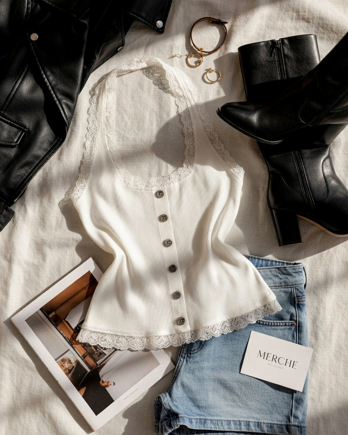 IN THIS MOMENT WHITE  KNITTED LACEY HALTERNECK TOP