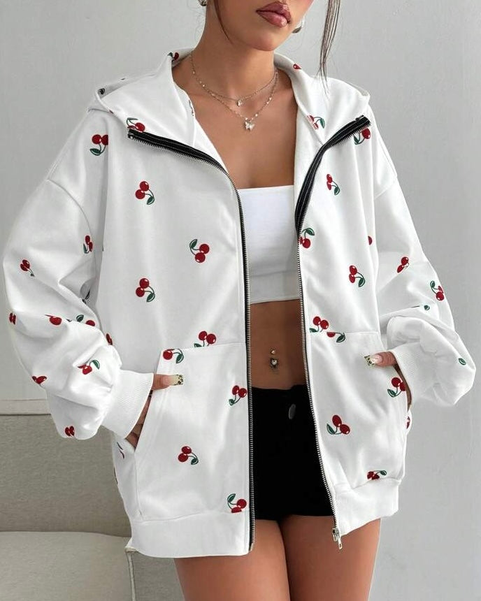 GREATEST OF ALL CHERRY PRINTED SWEATSHIRT