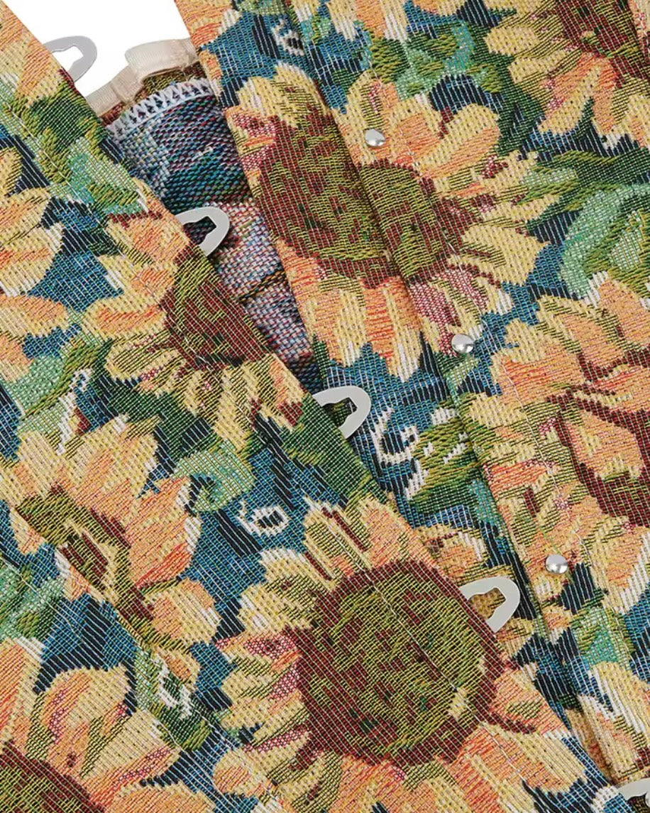 BLOOM AND BOUJEE FLORAL JACQUARD CORSET