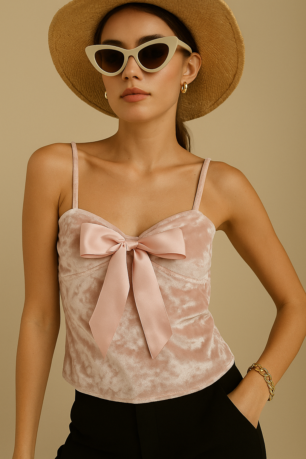 MY SECRET VELOUR CAMI TOP