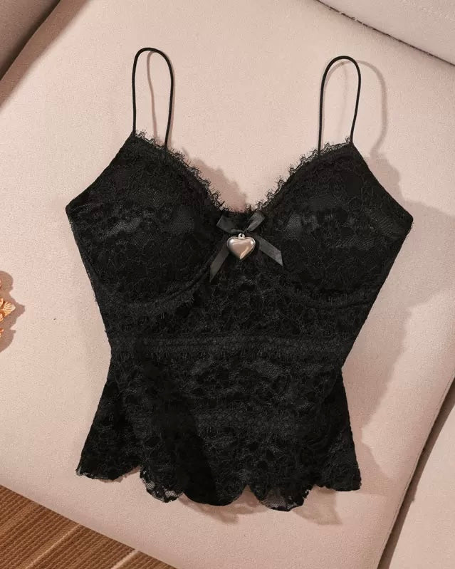 WAITING FOR TONIGHT PADDED LACE CAMI TOP