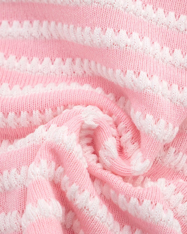 TROUBLEMAKER KNITTED PINK BANDEAU TOP