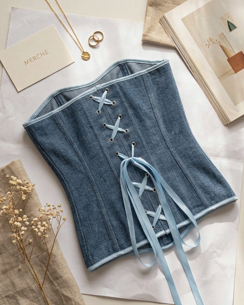 BLUE MOOD, WHO DENIM CORSET