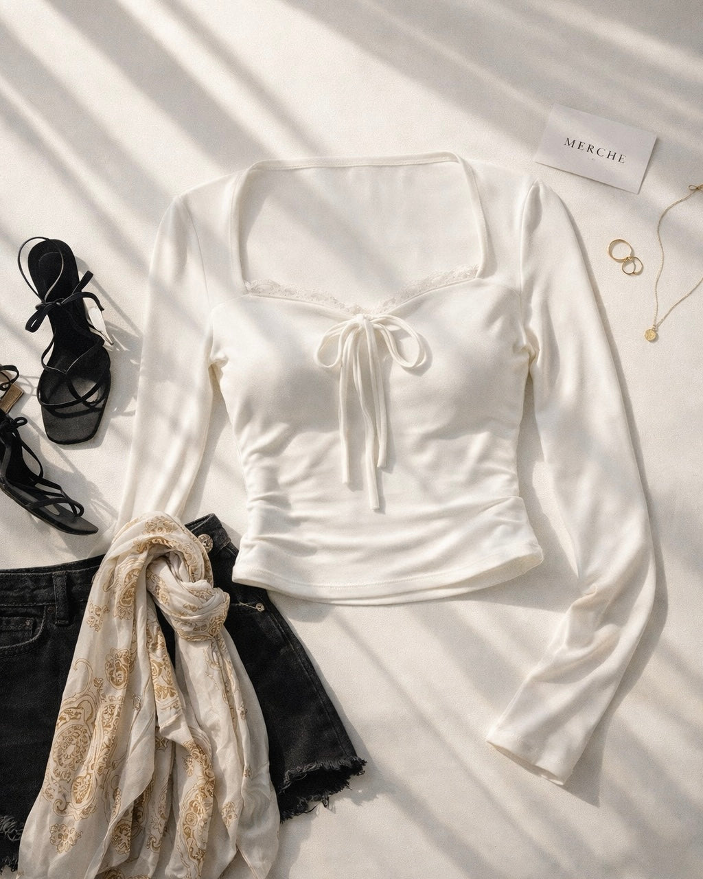 OUTER SPACE WHITE LUXE TOP