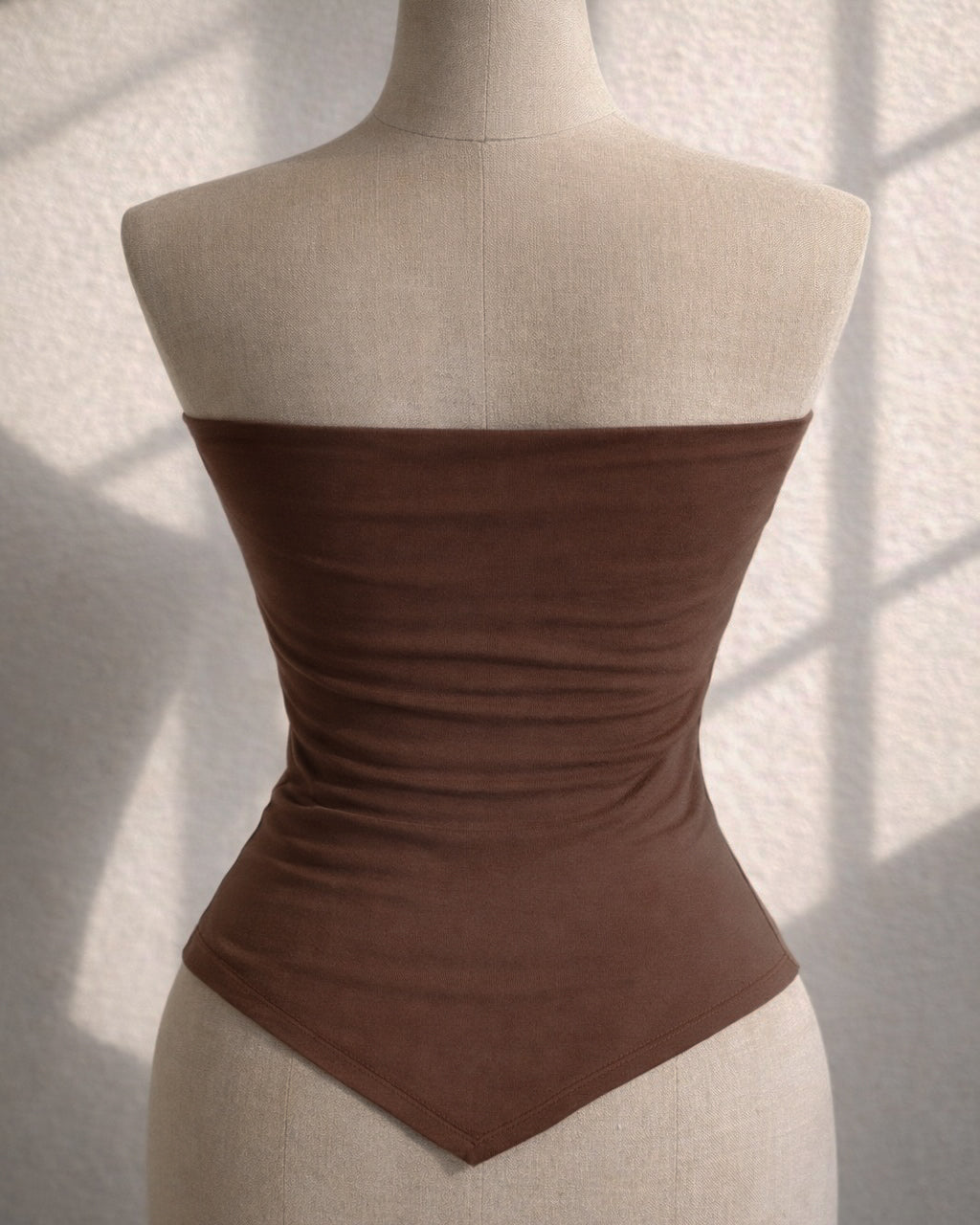 CANYON SOUL PADDED SEQUIN ASYMMETRICAL BROWN BANDEAU TOP