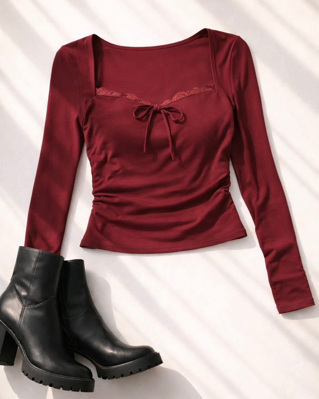 OUTER SPACE MAROON LUXE TOP