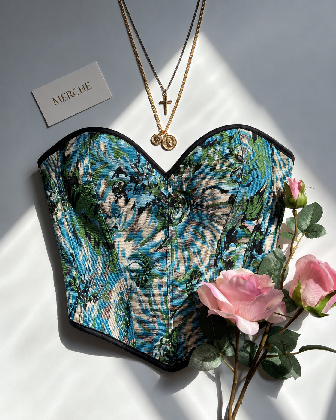 NOT YOUR EVE FLORAL JACQUARD CORSET