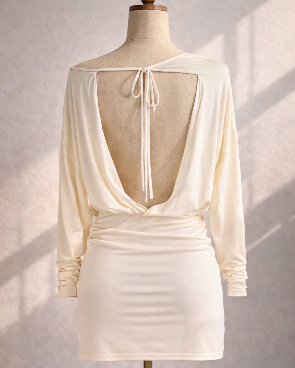 SPEED DIAL TIE-BACK LUXE IVORY DRESS