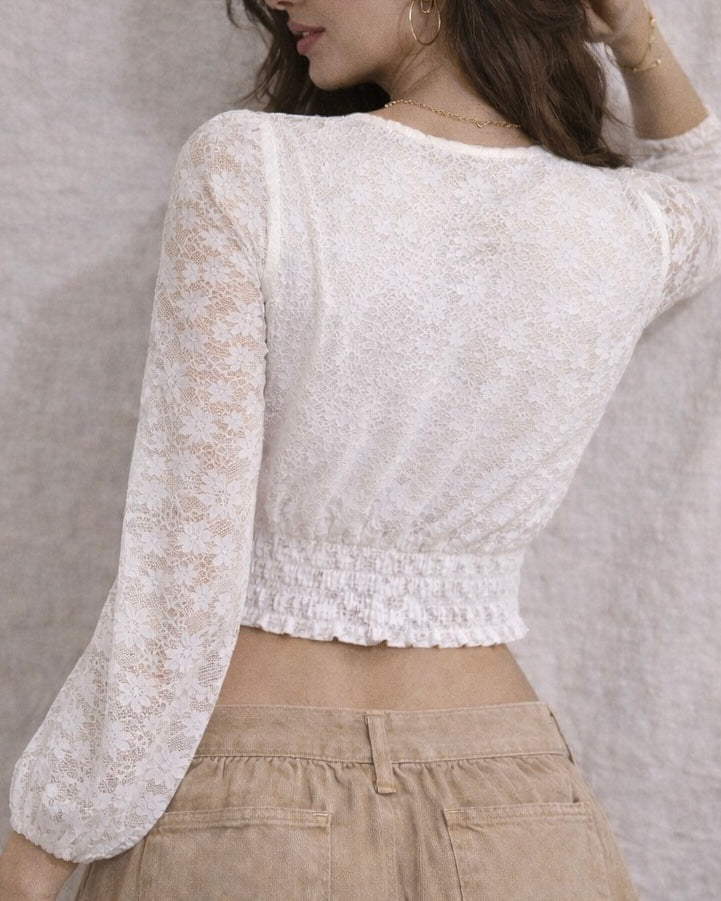 COASTAL BEAUT LACEY WHITE TOP
