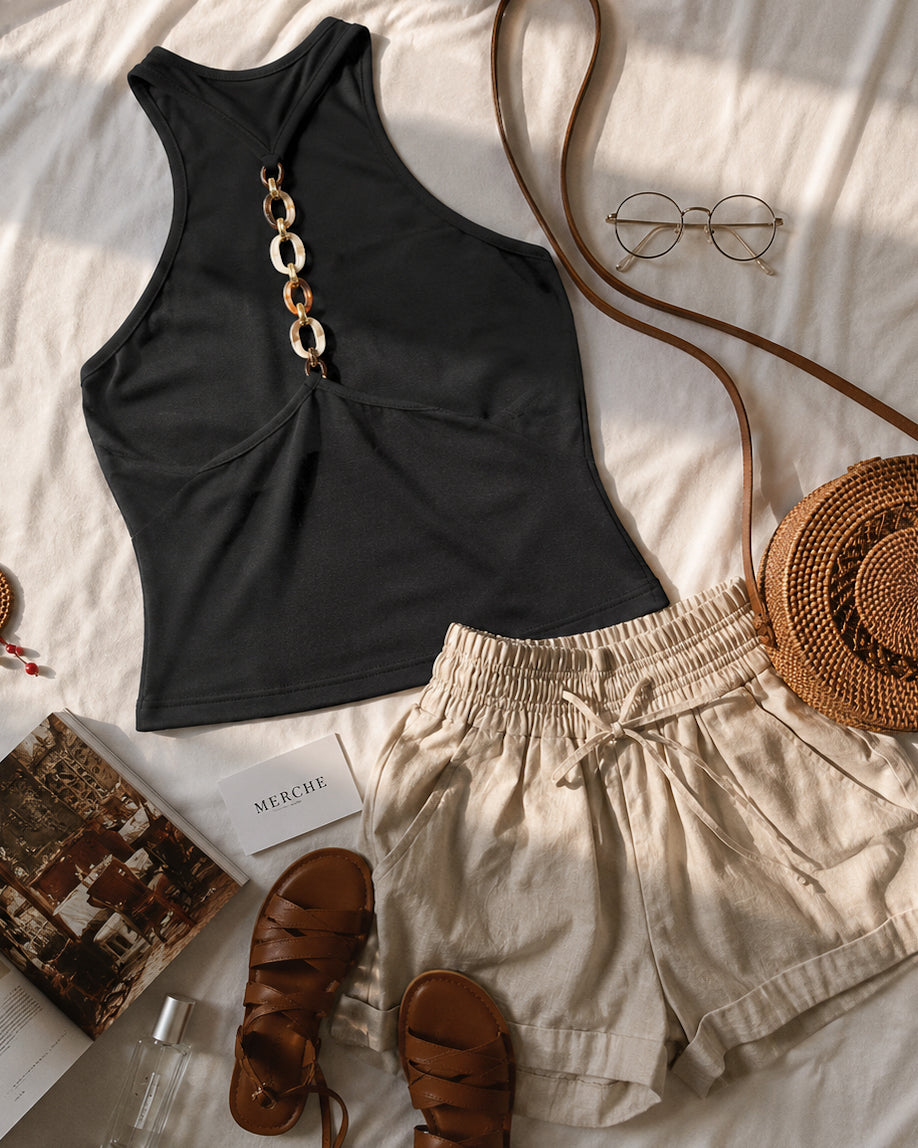 LOOK BETTER LEAVING RESIN CHAIN BACK DETAIL TOP